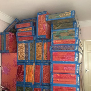 Đệm xốp pe siêu nhẹ vải gấm gấp 3 khúc gọn nhẹ