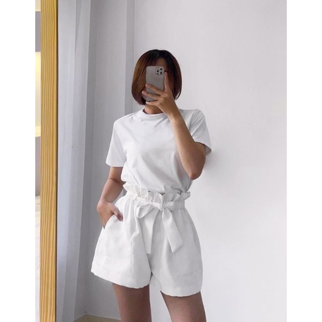 Áo thun trắng BLANCHE SHIRT cotton 4 chiều thêu logo blanche, áo phông nữ trắng