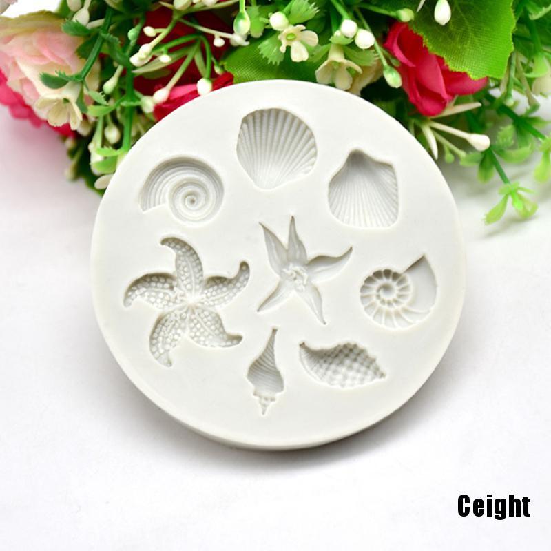 (CEI) Khuôn Silicone Làm Bánh Trang Trí Hình Sinh Vật Biển / Vỏ Sò / Sao Biển Diy