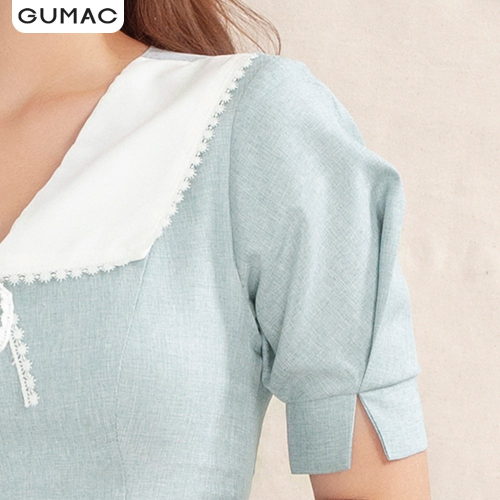 Đầm cổ trắng đăng ten GUMAC DA1004 | BigBuy360 - bigbuy360.vn