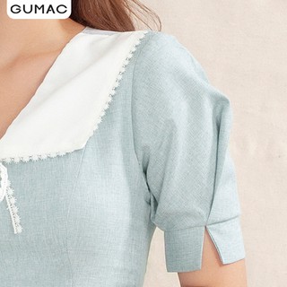 Đầm nữ cổ trắng đăng ten GUMAC DA1004