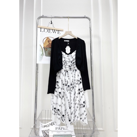 [ 𝐅𝐑𝐄𝐄 𝐒𝐇𝐈𝐏 ]  SÉT 2 MÓN CADIGAN KHOÁC MIX VÁY HOA 2 DÂY DÚM NGỰC