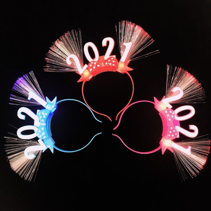 Cài Tóc Hình Vương Miện Có Đèn LED Phát Sáng Mừng Năm Mới 2021