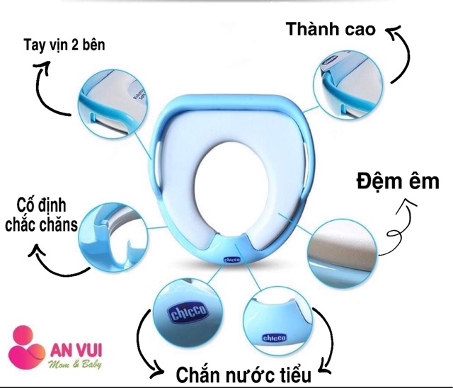 Bệ Thu Nhỏ Bồn Cầu Chicco Cho Bé Tự Lập Đi Vệ Sinh, Toilet Thu Nhỏ - An Vui Mom&amp;Baby