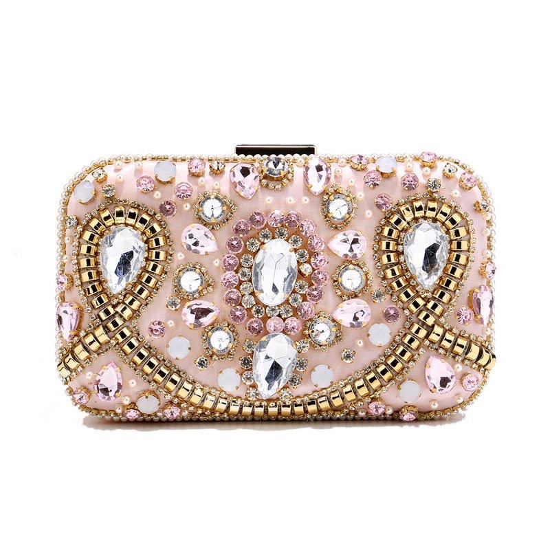 Ví dự tiệc đính đá phối hạt cườm phong cách Âu Mỹ
