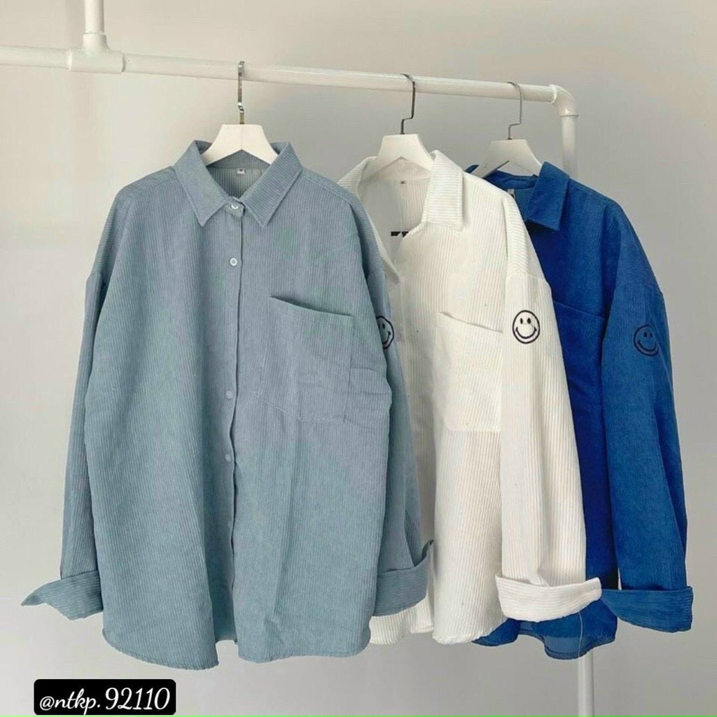 [FREE SHIP] ÁO KHOÁC KAKI NHUNG MẶT CƯỜI FORM RỘNG SIÊU TO SIÊU CÁ TÍNH