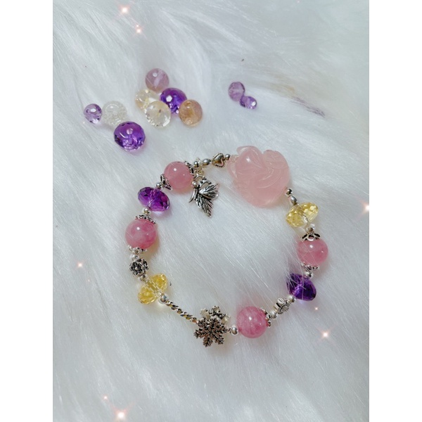 HOT- Vòng Tay Hồ Ly mix charm bạc