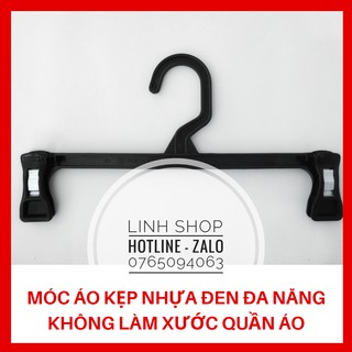 Combo 20 Móc Treo Quần Áo - Móc Áo Kẹp Nhựa Đen Treo Quần Áo Đa Năng