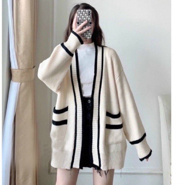 <Hình thật> [Hàng QC] Áo cardigan len viền Quảng Châu siêu đẹp dày dặn phong cách Hàn Quốc- Hinhin | BigBuy360 - bigbuy360.vn