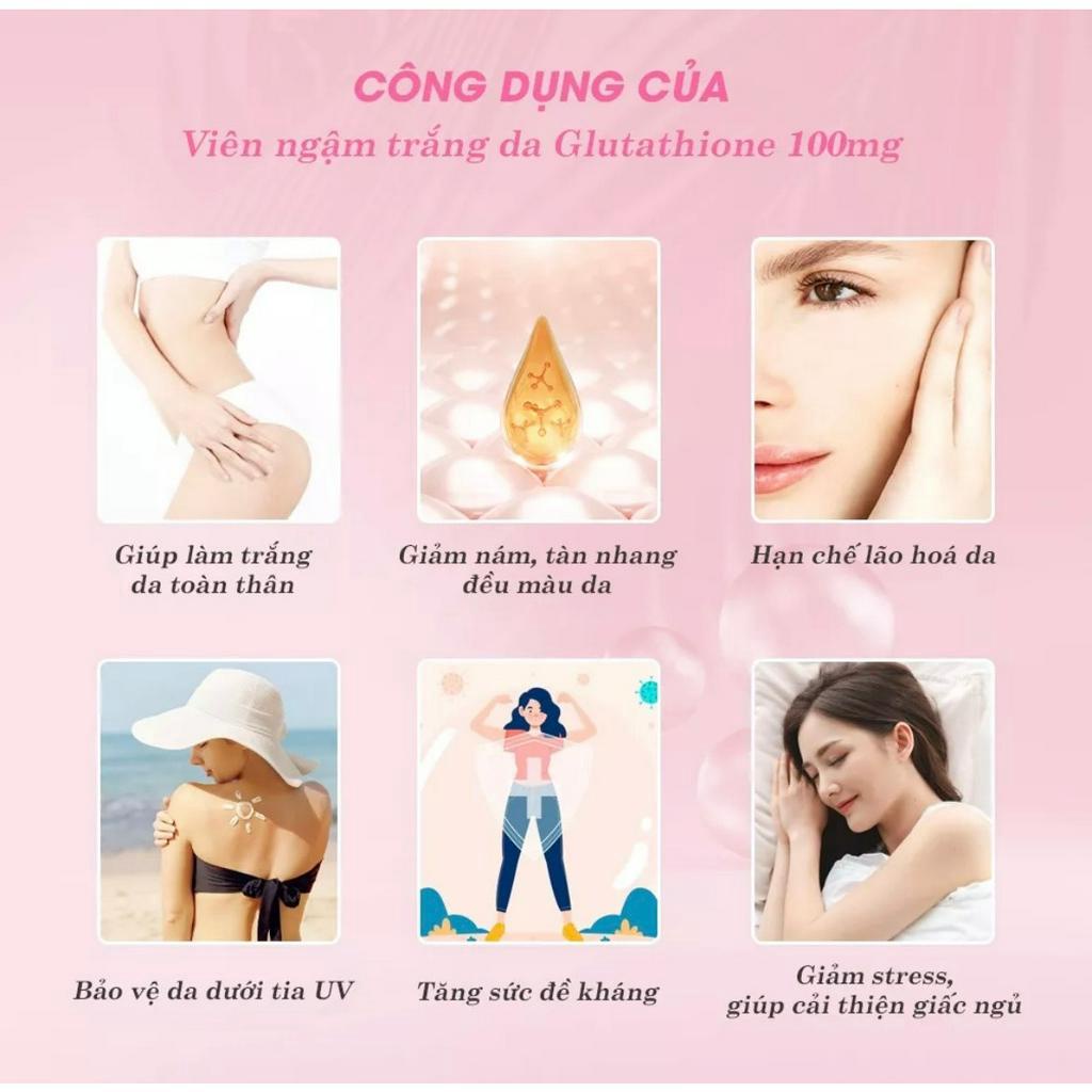 Viên Ngậm Trắng Da Dưới Lưỡi Glutathione 100mg Nhập Khẩu Italy