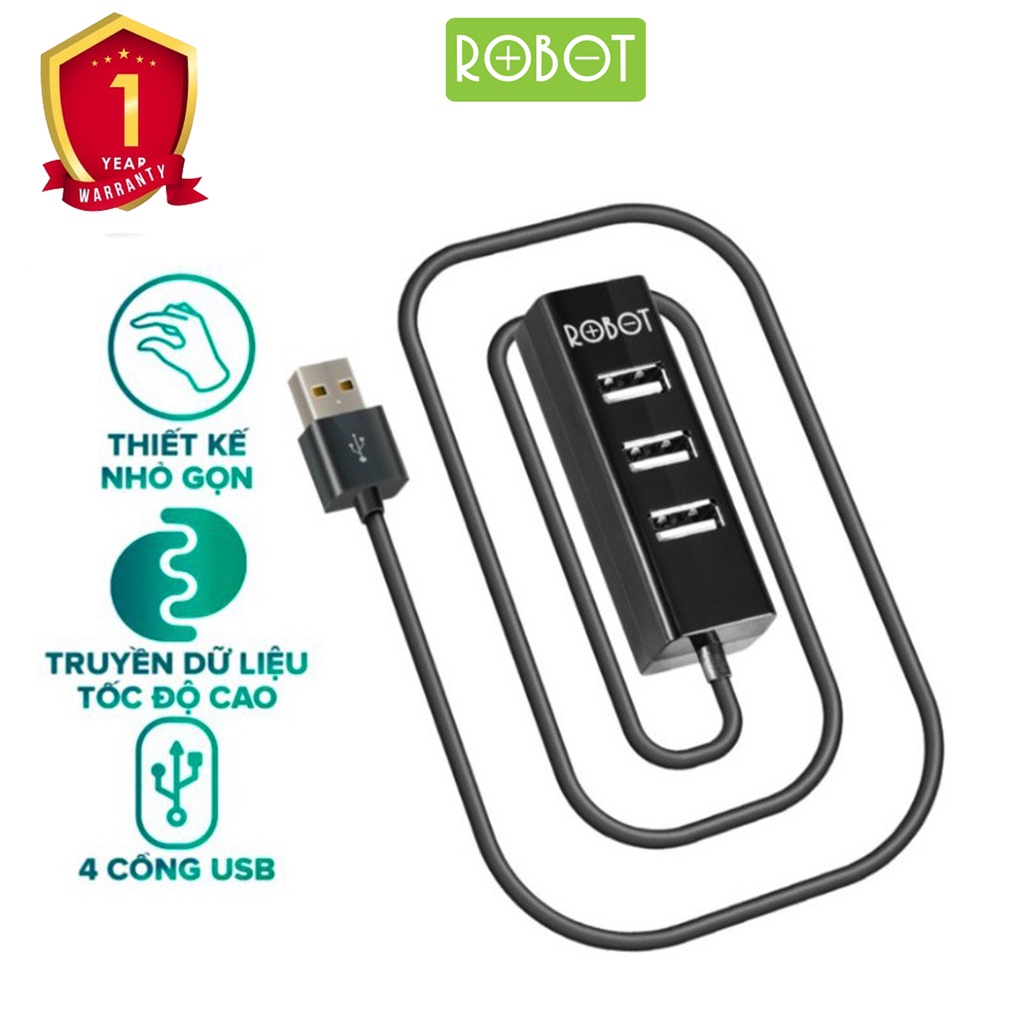 Bộ Chia USB HUB 4 Cổng ROBOT H140 80 - Dài 80cm - Hàng Chính Hãng
