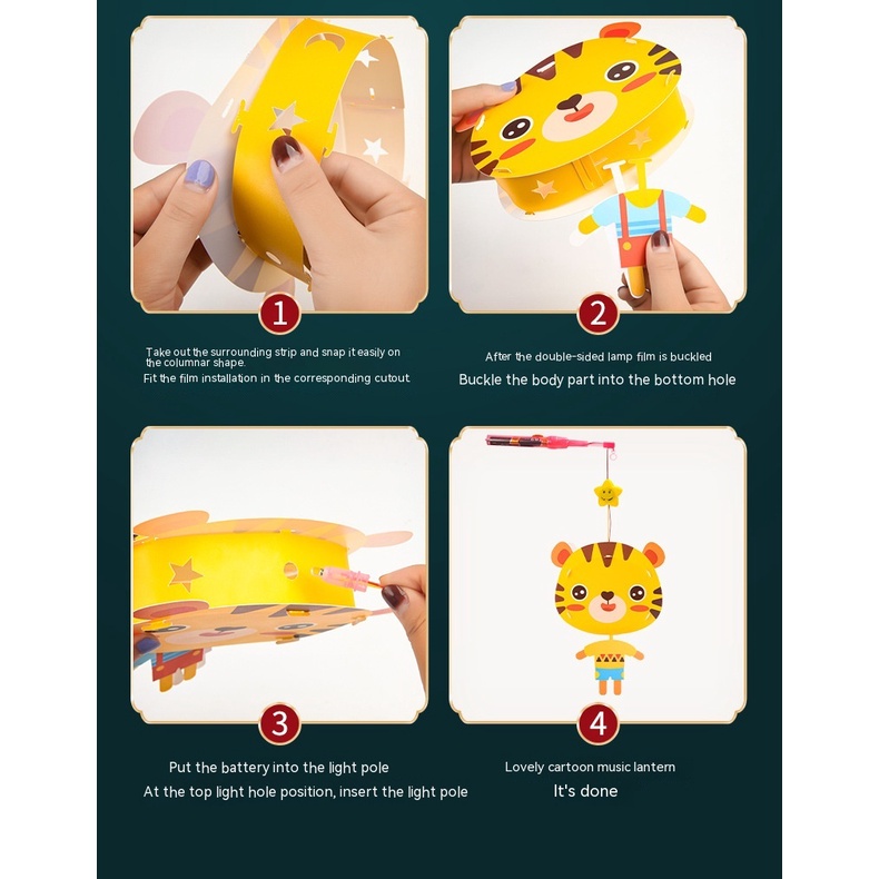 Đèn Lồng Bằng pvc Phát Nhạc Họa Tiết Hoạt Hình Dễ Thương Cho Bé