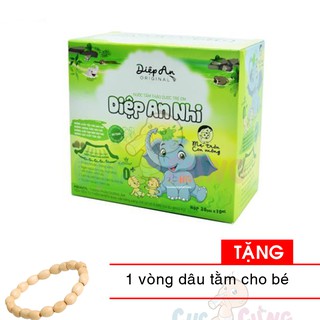 Nước tắm trẻ em thảo dược Diệp An Nhi GÓI (10 gói/hộp) Tặng 1 vòng dâu tằm cho bé