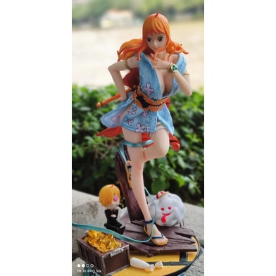 Mô hình Nami kimono Zeus + Sanji có thể tháo rời áo vải - one piece