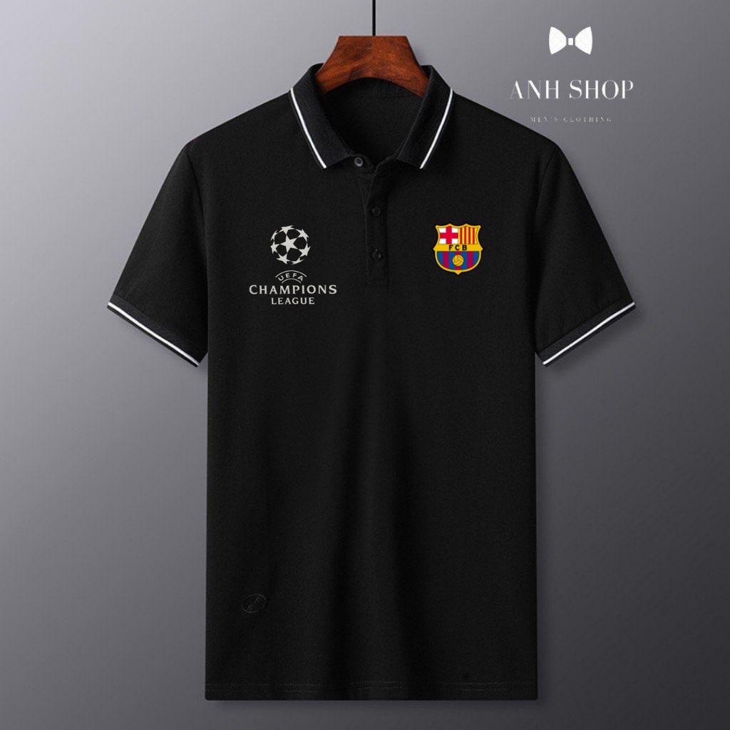 áo thun có cổ áo polo nam nữ barca siêu đẹp, chất vải cotton cá sấu gai mịn thời trang thể thao thanh lịch cao cấp