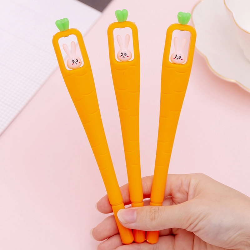 1 Bút Kí Tên Hình Thỏ Cà Rốt Hoạt Hình Sáng Tạo Dễ Thương