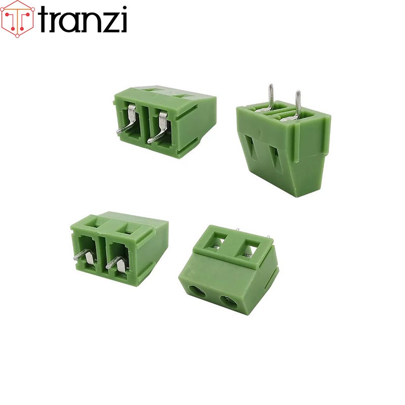 Cầu đấu 3.81mm KF128 3.81 2P chân cắm thẳng xanh - túi 10 cái