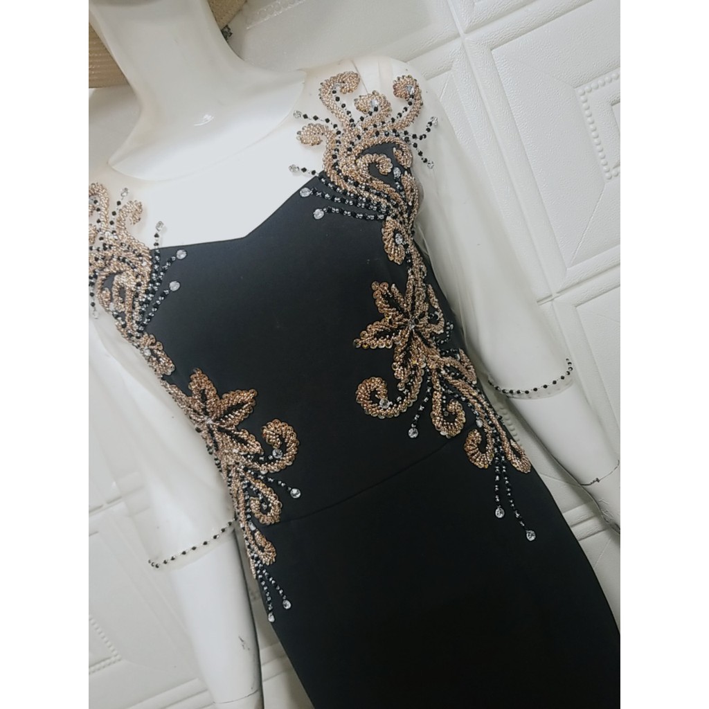 Đầm trung niên dạ hội đính phale sang trọng