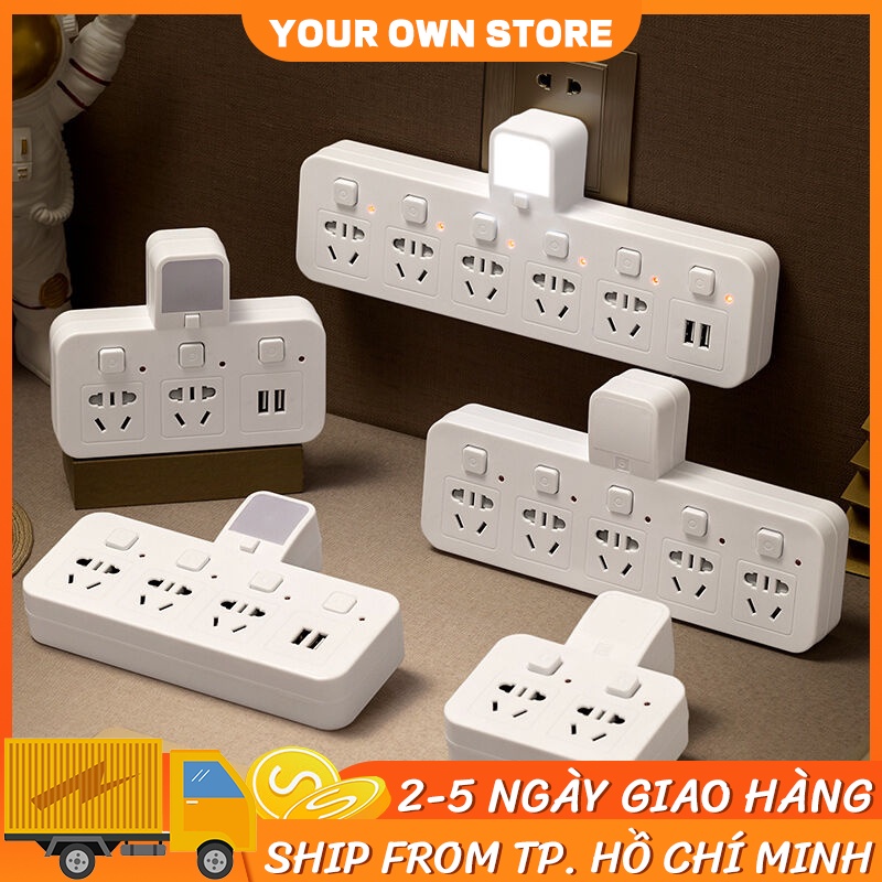 【Gửi đầu chuyển đổi】Bộ điều hợp đa phích cắm thông minh Đa ổ cắm USB mở rộng không dây Ổ cắm điện Bộ chuyển đổi đa phích