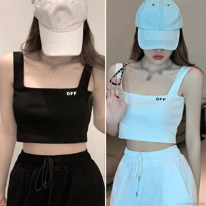 Áo Croptop Sát Nách Dáng Ôm In Chữ Cá Tính Thời Trang Mùa Hè