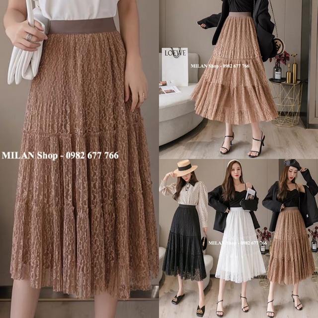 Chân váy ren xoè midi công chúa | BigBuy360 - bigbuy360.vn
