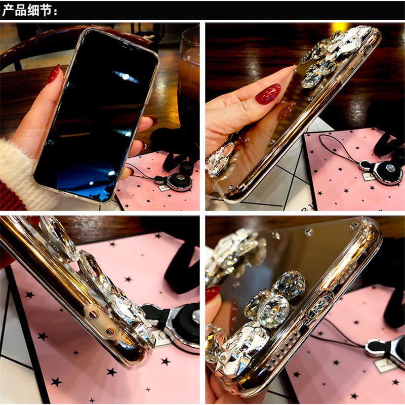 Ốp Điện Thoại Hình Hoa Trà Đính Đá Thời Trang Cho OPPO Reno6 Z 5G 5 4 4Pro 3 2F 2 A94 A74 A54 A31 A5 A9 2020 A15 A15S A52 A92