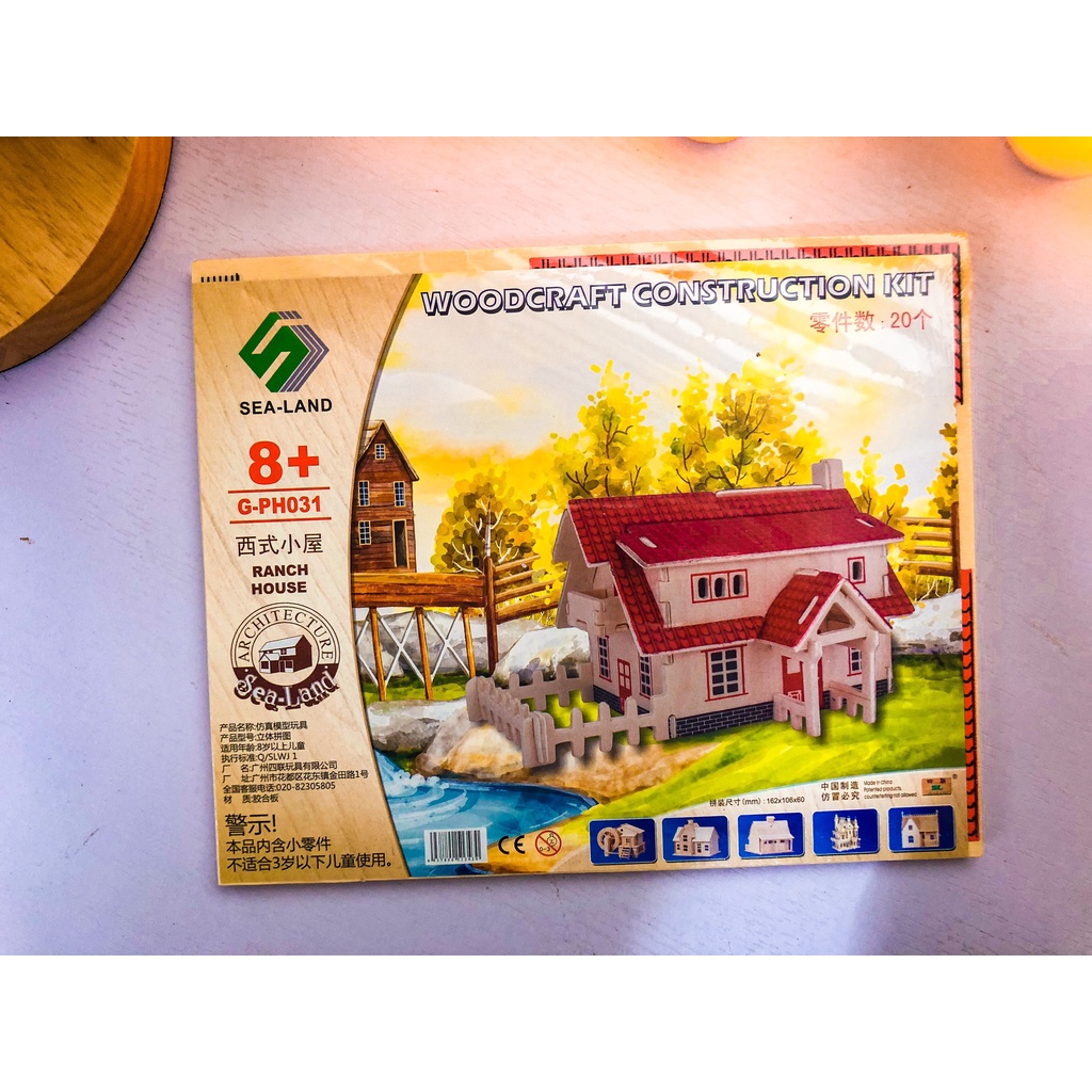 Mô hình gỗ lắp ghép trang trí 3D ngôi nhà nhỏ xinh đẹp