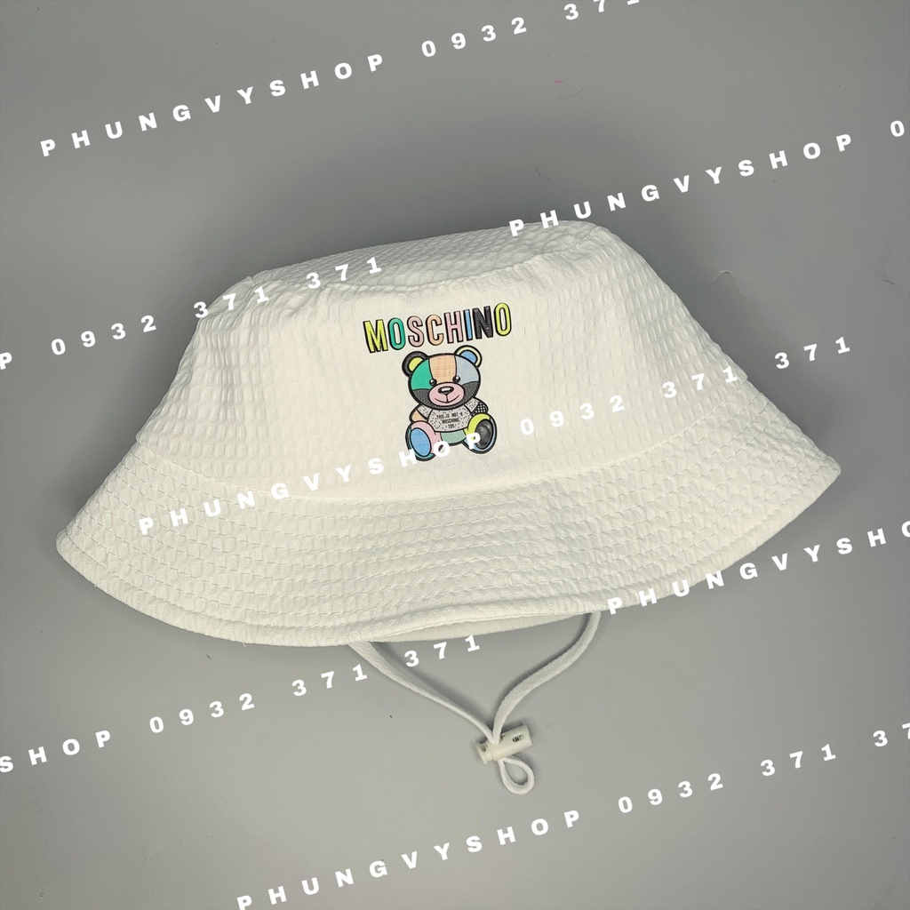 Bé 2-5 Tuổi/ VĐ 52cm_Mũ bucket tai bèo trai gái BO TRUNG vải xốp LOGO NHUAMOS - Nón vành