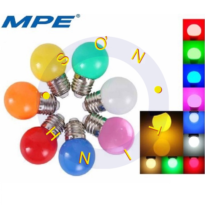 BÓNG ĐÈN LED BULB TRỤ BÚP 7 MÀU TRÁI CHANH 1,5 1.5W ĐỎ CAM HỒNG VÀNG XANH DƯƠNG LÁ MPE CHÍNH HÃNG GIÁ RẺ