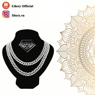 Vòng cổ cuban chain nam nữ libery mặt tròn - Mẫu D010