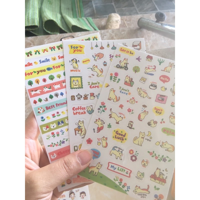 Sét 100 sticker cute ( có sẵn) Trang Trí Sổ Kế Hoạch, Nhật Ký - Phong Cách Hàn Quốc