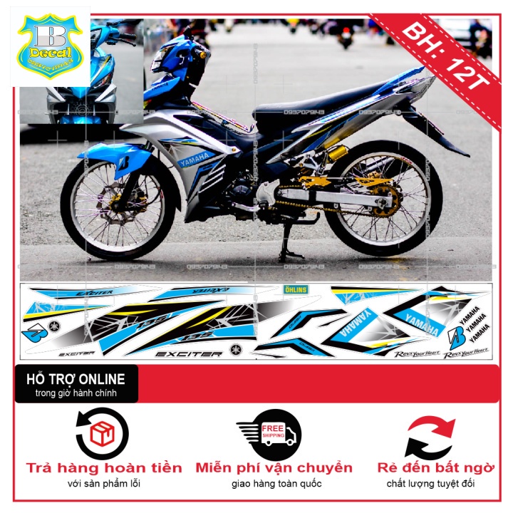 ( Quí khách vui lòng mang ra tiệm cho thợ dán ) Tem EX 2011 BẠC XANH [Bi Decal]