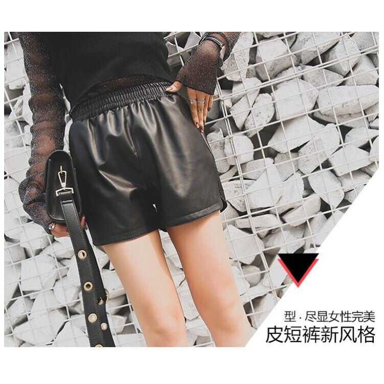 Quần short da ống rộng lưng cao tôn dáng hợp thời trang cho nữ | BigBuy360 - bigbuy360.vn