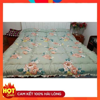 Chăn bông hơi siêu nhẹ mùa đông họa tiết hoa đẹp