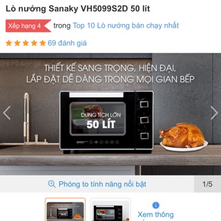 Lò nướng Sanaky VH5099S2D 50 lít NEW 100%