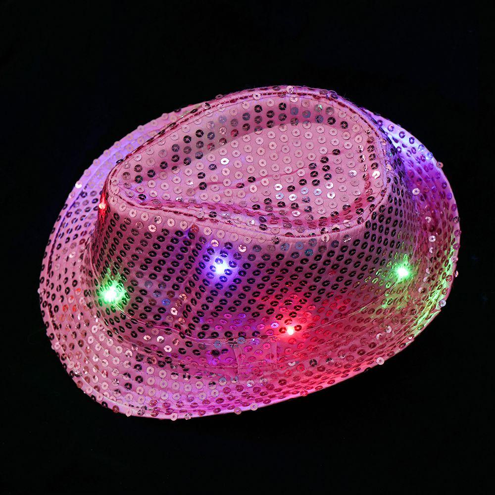 Mũ Fedora Có Đèn Led Phát Sáng Biểu Diễn Sân Khấu Nhạc Jazz