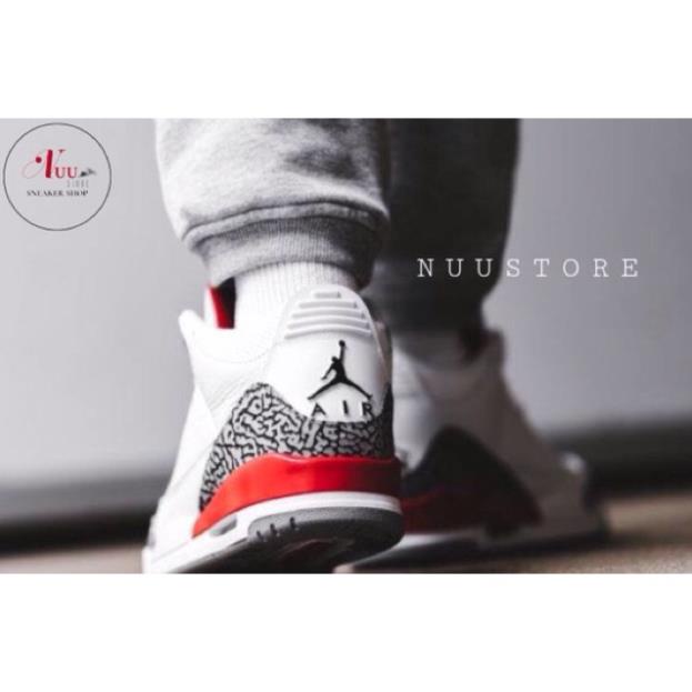 Giày thể thao Nike Air Jordan 3 Katrina màu trắng phối đỏ (hàng xịn) ! 🌵