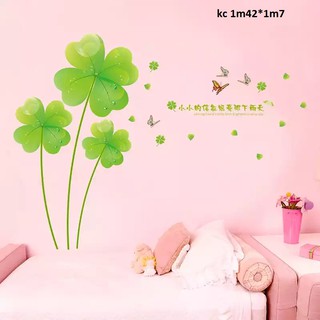 Decal dán tường hoa xanh