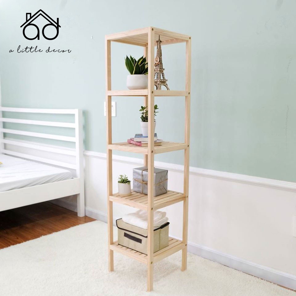 Kệ gỗ vuông 5 tầng - Kệ gỗ tab đầu giường 5 tầng A Little Decor - Kệ vuông đa năng decor