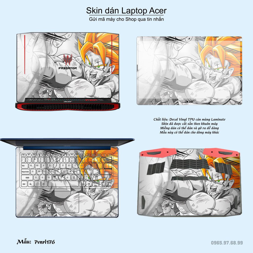 Skin dán Laptop Acer in hình Dragon Ball nhiều mẫu 3 (inbox mã máy cho Shop)