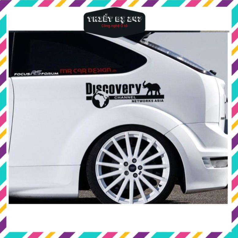 ( QUÀ TẶNG LÀ VIÊN RỬA KÍNH ) Tem Dán Decal Phản Quang DISCOVERY CHANNEL Phong Cách Kèm Dụng Cụ Dán Tiện Lợi