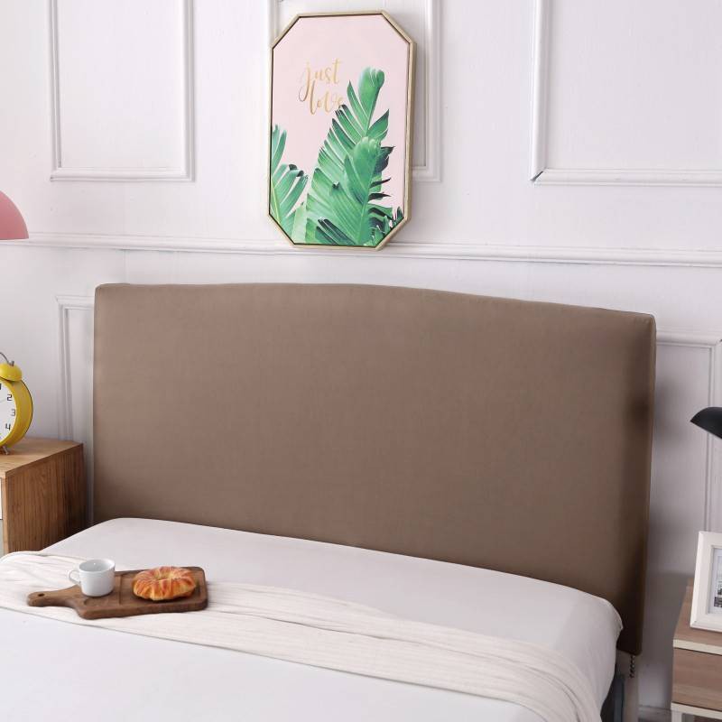 Tấm bọc đầu táp đầu giường đơn giản co dãn trang nhã hiện đại châu Âu size 1.2m 1.5m 1.8m màu cà phê nhạt