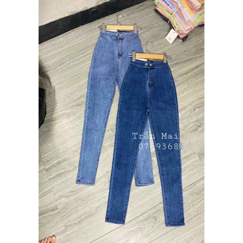 quần jean ôm skinny lưng cao 2 khuy siêu hack dáng | BigBuy360 - bigbuy360.vn