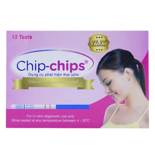 Que thử thai Chip Chips, DỤNG CỤ PHÁT HIỆN THAI SỚM,Giúp phát hiện thai sớm sau giao hợp 7 đến 10 ngày