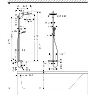 Sen cây Crometta S 240 Hansgrohe 27320000