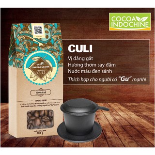 COMBO: HỘP CÀ PHÊ HẠT RANG CULI 500G - 1 PHIN CÀ PHÊ MẠ MÀU CÔNG NGHỆ CAO