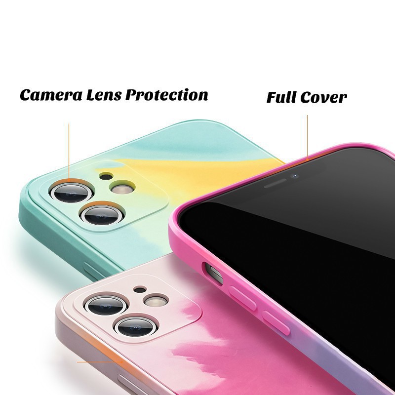 ỐP LƯNG IPHONE 12 VUÔNG MÀU NƯỚC SPLASH 12 PRO MAX 11 PRO MAX XS MAX 7 PLUS VIỀN VUÔNG LIKGUS NJOYSHOP | BigBuy360 - bigbuy360.vn