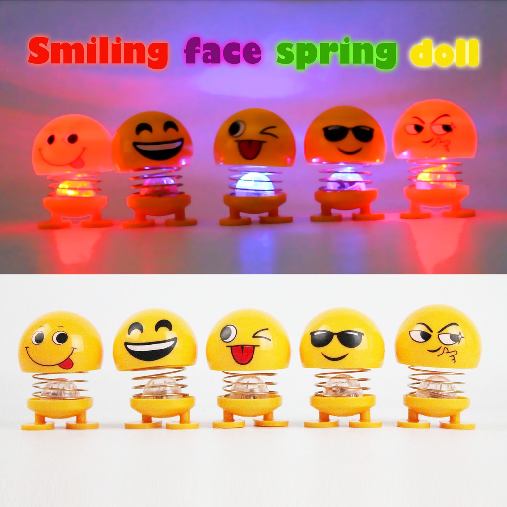 Sẵn sàng! Đèn LED Gắn Bảng Điều Khiển Xe Máy/Xe Hơi Hình Mặt Cười Lắc Lư