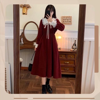 HL Fashion| [Hàng oder] Váy chun eo cổ nơ bèo trắng