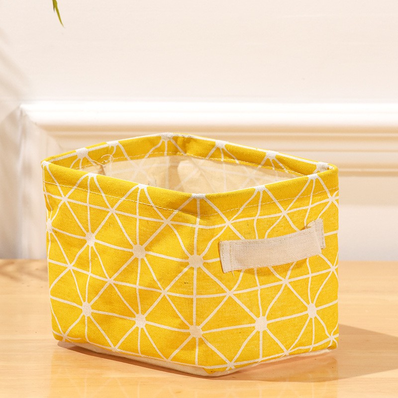 Giỏ Vải Vintage Đựng Đồ Dùng Cá Nhân, Đựng Mỹ Phẩm - Giỏ Văn Phòng Mini Để Bàn Xinh Xắn